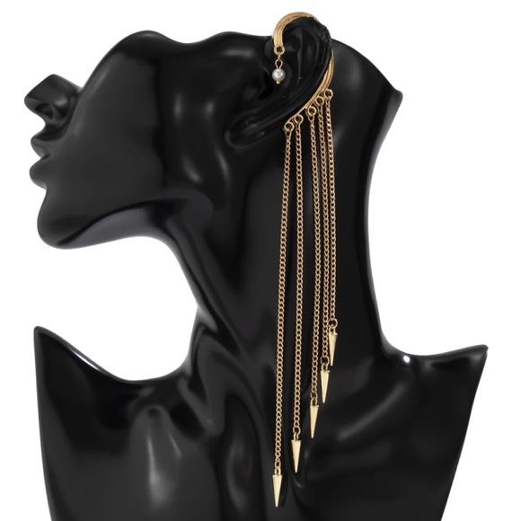 Long Tassel Gold Earrings - Picture 6 of 7
